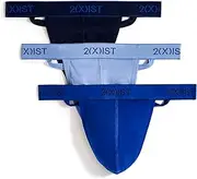 2(X)IST 2(X) IST Men's Essential Cotton Y-Back Thong 3-Pack Underwear (Pack of 3)