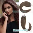 Micro Ring Loop Hair Extensions Remy Human Hair Double Silicone Micro Beads Link