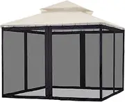 Gazebo Screen, 4X Pergola Net, 10×10FT Anti-UV Ventilation Mesh Sunshade Anti-Gnat for Tent Garden Lawn Outside Mountain