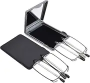 Sdpiqds 2 Pack Reading Glasses Blue Light Blocking,Folding Readers for Women Man,Lightweight Portable Case with Mirror