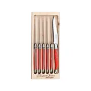 Laguiole Jean Neron 6pc. Steak Knife Set - Red