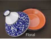 12" Large Handmade, Hand-painted Floral Ceramic Tagine Cooking Pot