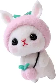 Gatuida DIY Plush Rabbit Kit Wool Felting Set for Boys and Girls Needling Felting Kit Handmade Craft Toys for Girls Fun Educational Craft Activity
