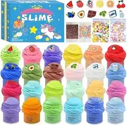 Butter Slime Kit 15 Pack, Colorful Stress Relief Extrusion Toy for Girls Boys, DIY Surprise Slime Making Kit, Kids Party Favors Slime Putty Toys, Birthday Gifts, Educational Toy（50ml）