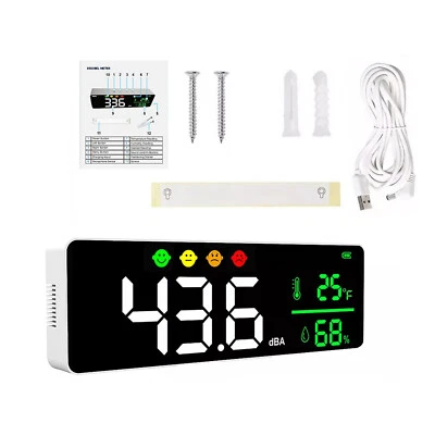 LED Digital Sound Level Meter 30~130db Noise Detector Decibel Meter Wall Mounted