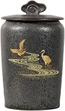 Kitchen Container Hand-painted Golden Crane Tea Caddy China Jingdezhen High-grade Retro Tea Set Sealed Cover Tea Warehouse For Loose Tea