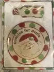 Vintage Christmas Plate & Milk Bottle "Cookies for Santa" 8" Ceramic. E60
