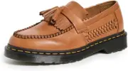 Dr. Martens Women's Unisex Adrien Woven Loafers, British Tan, 8 Women / 7 Men