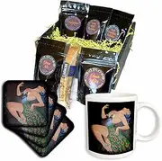3dRose cgb_24924_1 Woman Peacock Party-Coffee Gift Basket, Multicolor