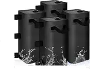 KOMCLUB Upgraded Heavy-Duty Canopy Weights – 4-Pack 10L Water/Sand Fillable Bags for Pop-Up Tents, Gazebos, and Shelters – Portable, Windproof Leg Anchors (Black, Sand Not Included)