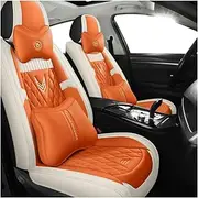 Car Seat Covers Universal Set for BMW 1 Series 120d E87 130i E87 120i E87 118i E87 116i E87 116d E87 118d E87 120i E81 Car Accessories, Orange Luxury