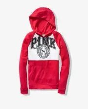 Vs Victorias Secret Pink Perfect Pullover Hoodie Sweater Top Red Pepper S