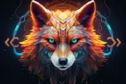 Psy Fox UV tapestry, Blacklight Reactive, Psychedelic Wall Hanging, Psy DMT Art