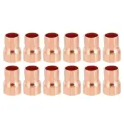 1/2" to 3/8" ID Copper Reducer, 12Pcs Reducing Coupling Pipe Tube Adapter