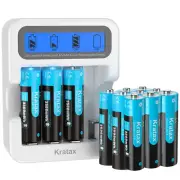 Kratax 1.5V AA Rechargeable Lithium Batteries 3500mWh Li-ion LCD Charger LOT