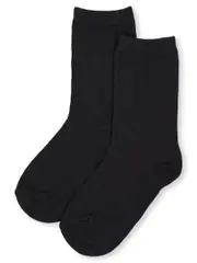 Kids Plain Crew Socks 2 Pack