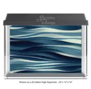 Blue Abstract Waves Polyester Fish Tank Glass Backdrop Aquarium Background