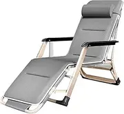 Classic Lounge Chairs Sun Lounger/Folding Chair, Adjustable Back Rest Bedchair, Lounger Camping Guest Bed for Office Or Outdoor Patio in Grey,Sunlounger to Pursue