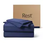 REST® Evercool®+ Starter Sheet Set, Queen, Blue, Breathable Bed Sheets for Ho...