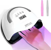 UV LED Nail Lamp, 180W Fast Nail Curing Lamps UV Nail Dryer Gel Polish lampara led para uñas profesional for Fingernail and Toenail Home Salon Use, With Nail Art Tools Digital Display USB Plug