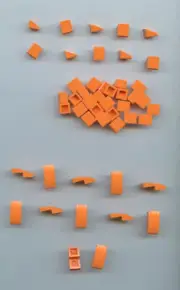 LEGO x 36 Orange Slope 30 1 x 1 x 2/3 x12 Orange Slope, Curved 2 x 1 x 2/3