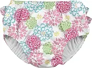 i play. Ruffle Snap Reusable Absorbent Swimsuit Diaper-White Zinnia, White, 3T