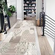 Area Runner Rugs 100-600cm Washable Entryway Runner Rug Low Pile Kitchen Runner Mat, Narrow Carpet Runner Floor Mat for Kitchen Bathroom Bedroom(60x450cm)