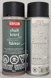 (2 Ct) Krylon Black Chalk Board Spray Paint 340 g