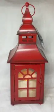 GERSON RED LANTERN LED CANDLE 4 X 12 INCHES AAA BATTERIES NWT