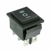 Reliable 6Pin DPDT Large Black Rectangle Rocker Switch for Snap In Installation