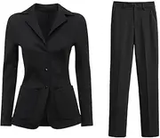 [Kromoc] Women's Two Pieces Suit Three Buttons Slim Fit Tuxedos for Wedding Work Lady Prom Daily