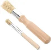 SEWACC 2pcs Wooden Handle Pastry Brush for Baking BBQ and Crafting Soft Bristle Oil Brush for Butter and Oil Application Essential Kitchen Tool for Versatile Use