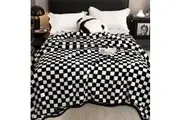 Bedding King Super Soft 3kg 200 x 230 Mink Blanket - Checkerboard