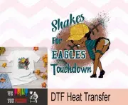 Shake for Touchdown Eagles Black Girl DTF HTV Heat Transfer Film Iron On