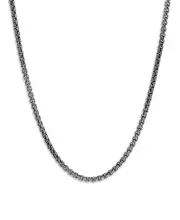 John Hardy Sterling Silver with Satin Matte Black Rhodium Classic Chain Necklace, 26