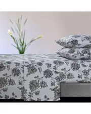 Tribeca Living Ayana Flannel Printed Flannel Extra Deep Pocket Sheet Set