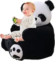 Kids Stuffed Panda Sitting Armchair Sofa – Toddler Lounger Plush Seat for Playroom Decor, Cozy Stuffed Animal Furniture | Child Support Sofa Chair for Boys and Girls, Cute Panda Bean Bag Style