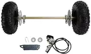 kokiya Go Kart Axle Kit DIY Sprocket Brake System Rear Axle Assembly with 2 Wheels