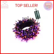 Joomer Orange Purple Halloween Lights, 66ft 200 LED Battery Operated String Ligh