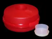 Tupperware Bagel Keeper with Smidget Round Lunch Container Red & Sheer NOS