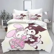v1617 Bed Sheets Duvet Children Cute Printed Cartoon Quilt Luxury % Polyester -Piece Set Cover Bedding Children's Bedd 3-Piece Bedding Set (1 Duvet C