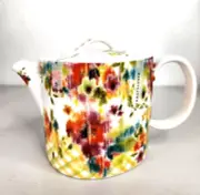 Anthropologie Leighton Floral Boho Watercolor Teapot - Brand NEW
