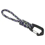 Badge Lanyard 4.7 Inch, Necklace Keychain Cord Metal Clasp Hook, Camo Purple