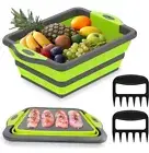 BBQ Prep Tub Shreddin Claws and Built-in Cutting Board Foldable Wash Basin