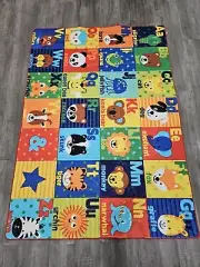 kids rug 100 x 150 cm alphabet ABC SOFT Baby rug Rubberbacking Non-slip