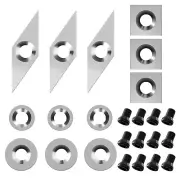 24 Pieces Tungsten Carbide Cutters Inserts Set for Wood Lathe Turning Tools I...