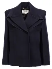 [Victoria Beckham] Victoria Beckham-Pointed Shoulder Trench E Impermeabili Blu-Donna 10UK Blue