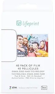 Lifeprint 40 Pack of Film for Lifeprint Augmented Reality Photo and Video Printer. 3x4.5 Zero Ink Sticky Backed Film