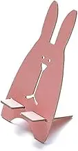 Original DIY Wooden Mobile Phone Stand Lovely Rabbit Cell Phone Holder Suitable for Daily Use in The Home or Yard Desk Home Office Accessories(Pink)