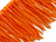 1 YARD - Orange Goose Biots Stripped Wing Wholesale Feather Trim Bulk Supply